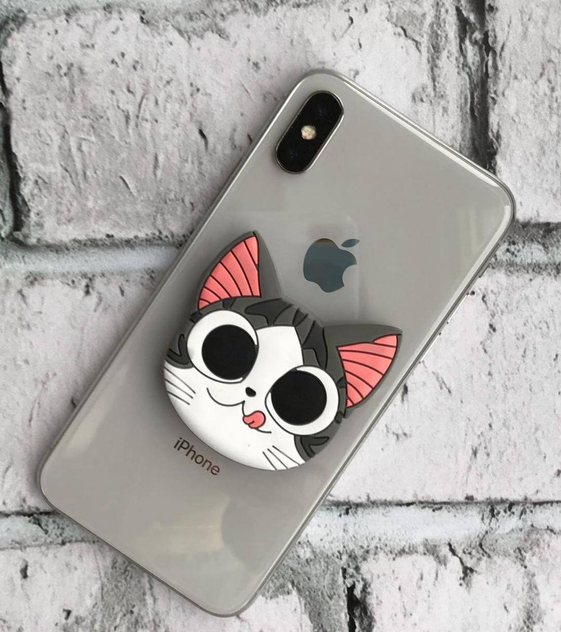 

Попсокет Popsockets 3D держатель, подставка для телефона Кот, Серый