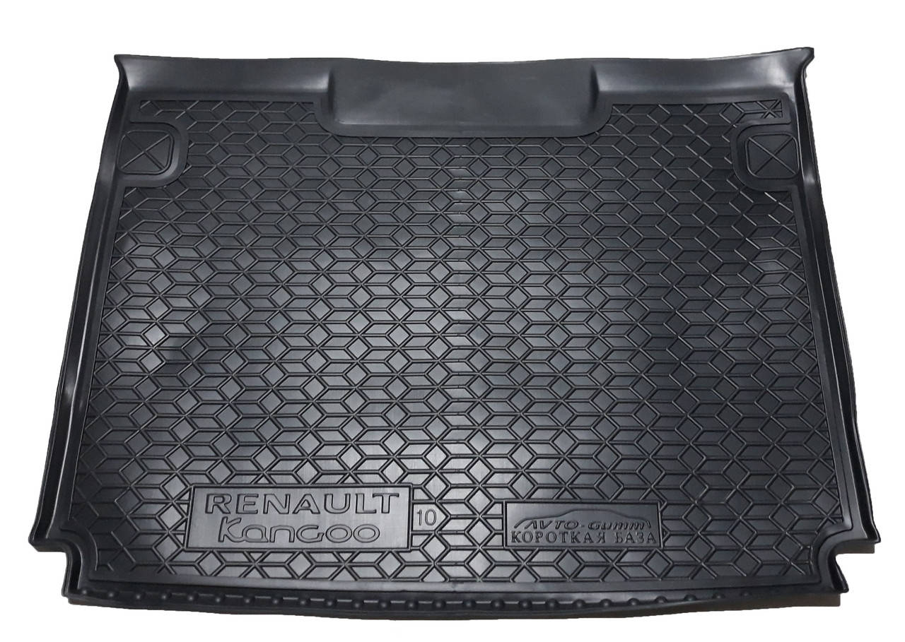 

Коврик в багажник Renault Kangoo II (Рено Кенго 2) с 2009- корот. база без ушей (пассаж.), Черный
