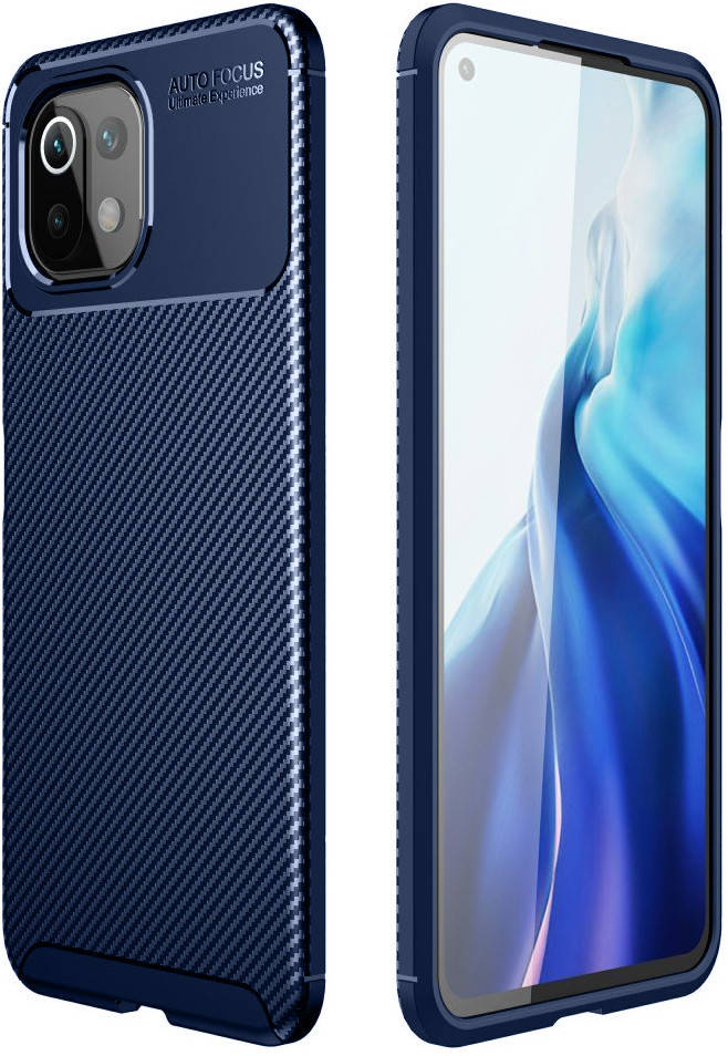 

Чехол накладка Autofocus Carbon Xiaomi 11 Lite 5G NE Синий