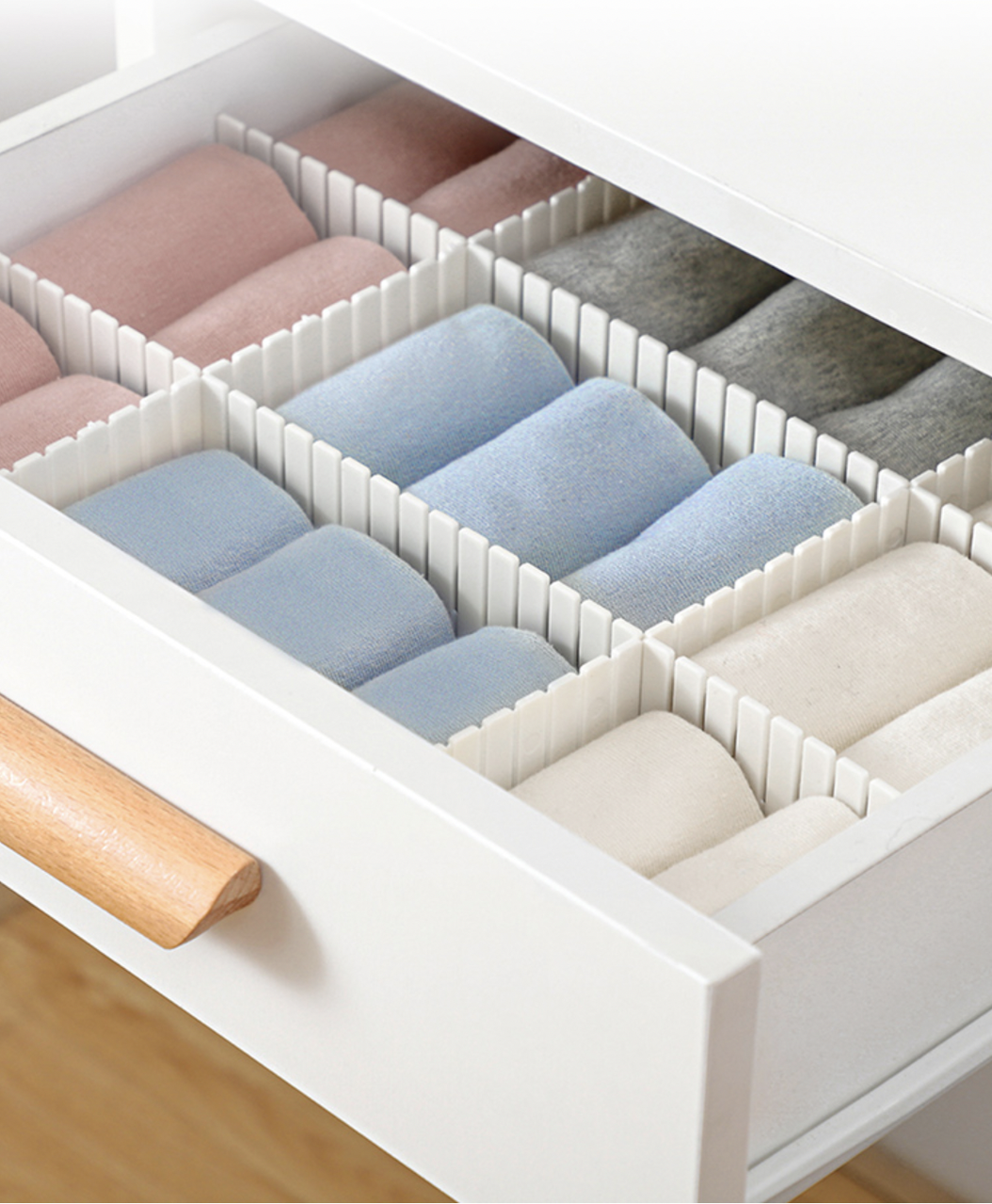 

Разделитель для ящиков в тумбочки, в шкафчики. 4 шт/уп. Белый