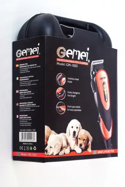 

Машинка для стрижки животных Профессиональная Gemei GM 1023 триммер для груминга собак
