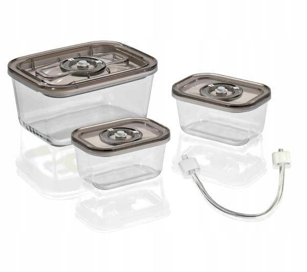 

НАБІР СКЛЯНИХ КОНТЕЙНЕРІВ ДЛЯ ВАКУУМНОГО ПАКУВАЛЬНИКА CASO VACUBOXX ECO-SET