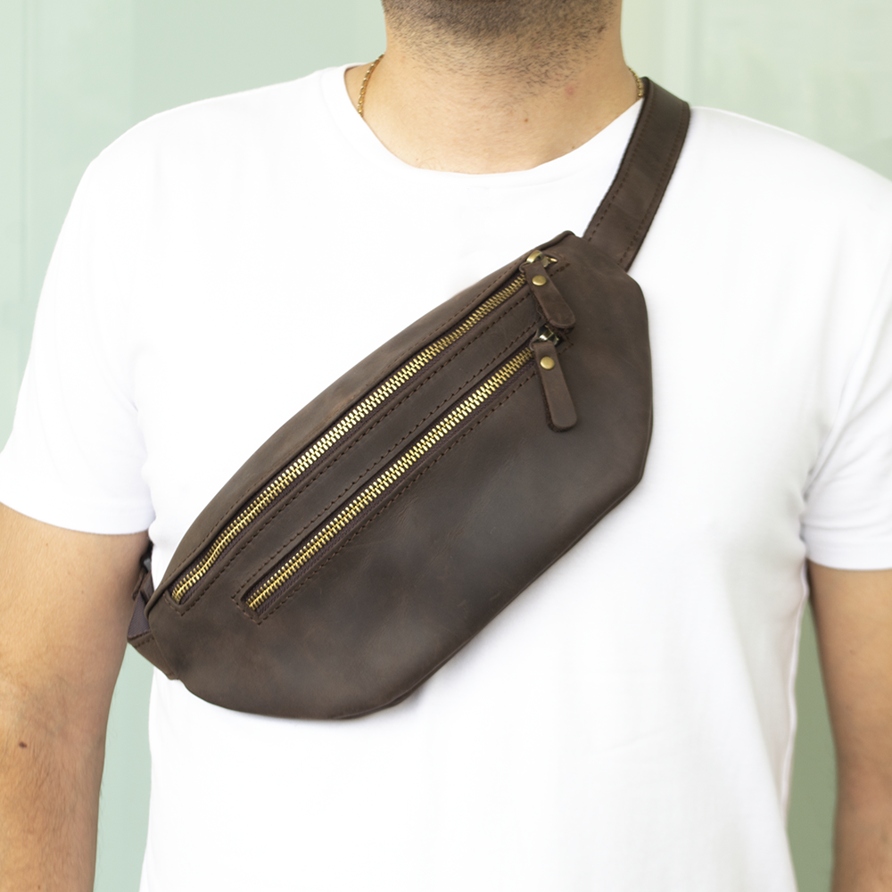 

Сумка-бананка поясная кожаная Handycover Нортон коричневая, Коричневый