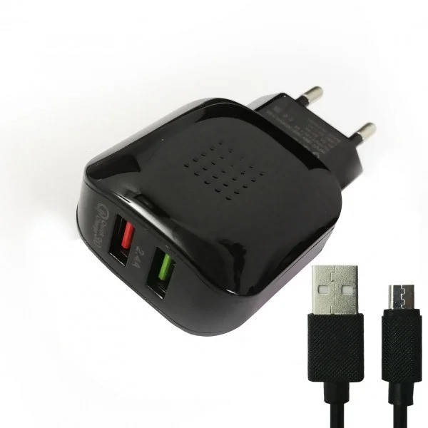 

СЗУ Grand GQ-C01 DualUSB 1xQC3.0 + кабель micro usb быстрая зарядка USB 3.0, Черный