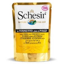 

Schesir ТУНЕЦ С ФИЛЕ КУРИЦЫ в желе для котов, влажный корм, пауч 100 г