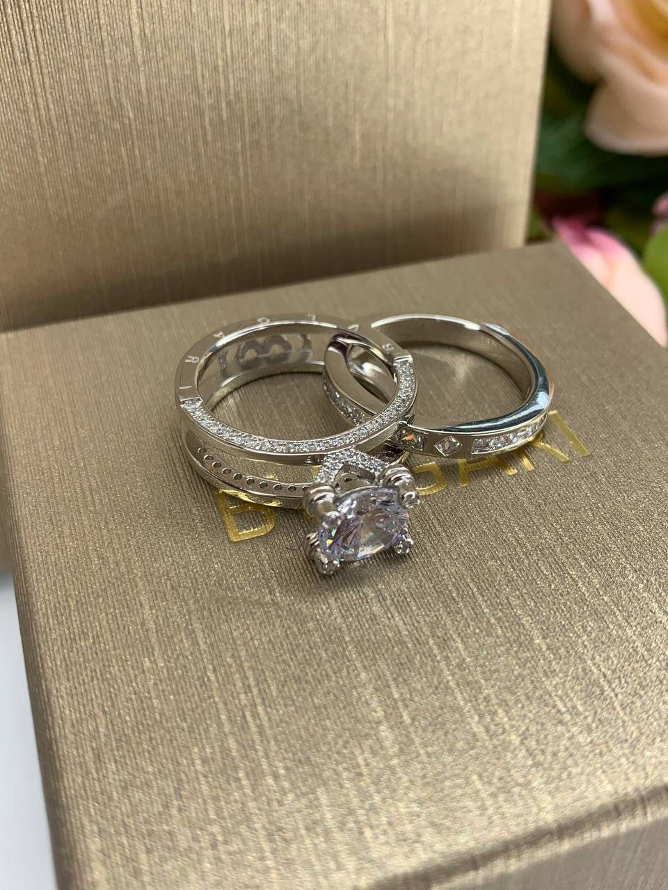 

Брендовое кольцо Булгари, серебро 925 проба, вставки циркония