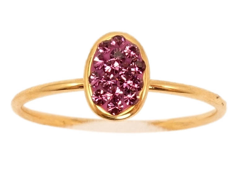 

Кольцо Xuping Позолота 18K с кристаллами Swarovski "Овал Инкрустация Фиолетовые Стразы" р.17.5,18.5