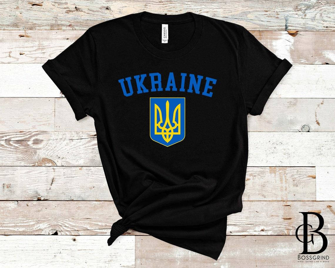 

Мужская и женская Патриотическая футболка с принтом Ukraine, Герб Украины