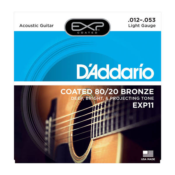 

Струны для акустической гитары D`ADDARIO EXP11 EXP 80/20 BRONZE LIGHT 12-53
