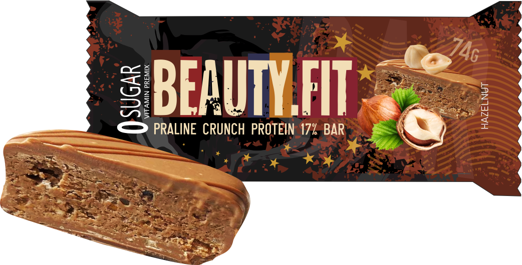 

Натуральный низкоуглеводный батончик Beauty.Fit пралине кранч "Фундук" (75 грамм)