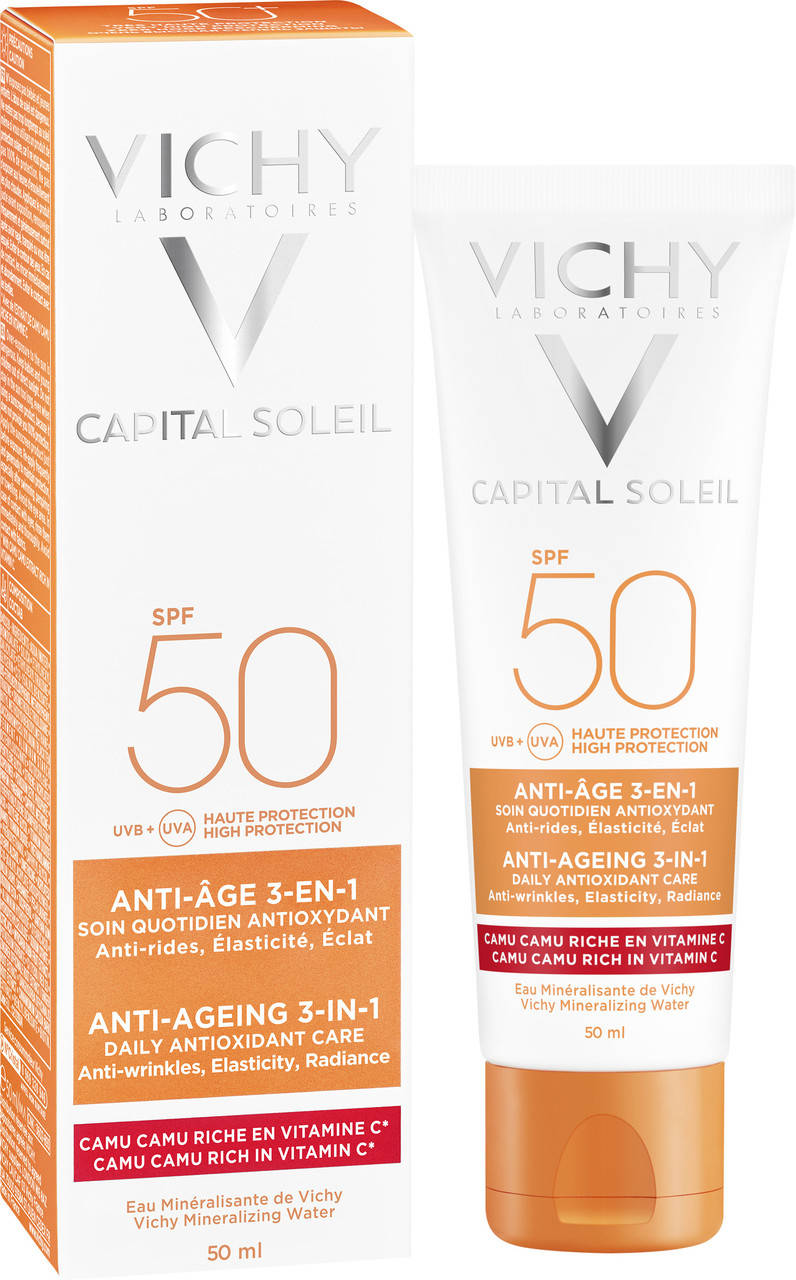

Солнцезащитный крем от морщин для упругости спф Виши Солейл Vichy Ideal Soleil Anti-Agening Care SPF 50 50мл
