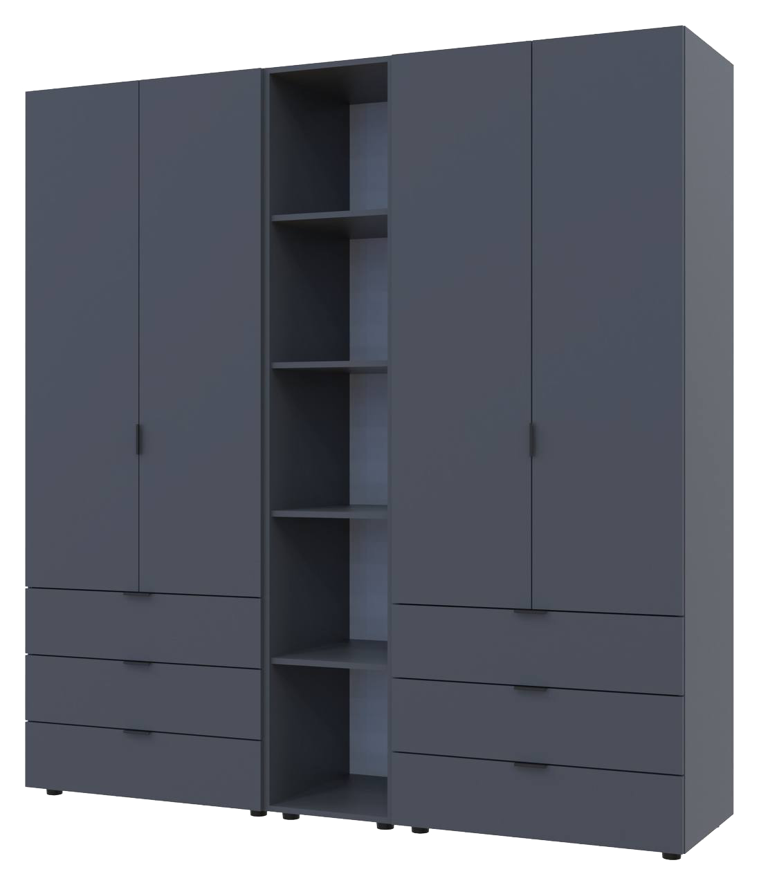 Комплект Doros Гелар з Етажеркою Графіт 2+2 ДСП 193.2х49.5х203.4 (42005056)