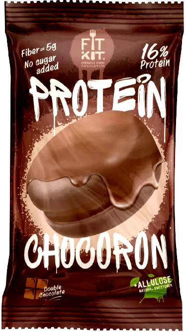 

Протеиновый макарон в глазури Fit Kit Protein CHOCORON Двойной Шоколад (30 грамм)