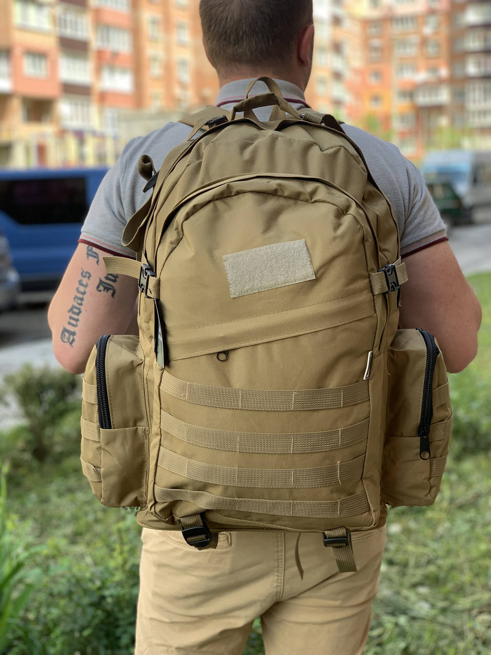 

Рюкзак койот 65 л військовий (Molle), Черный