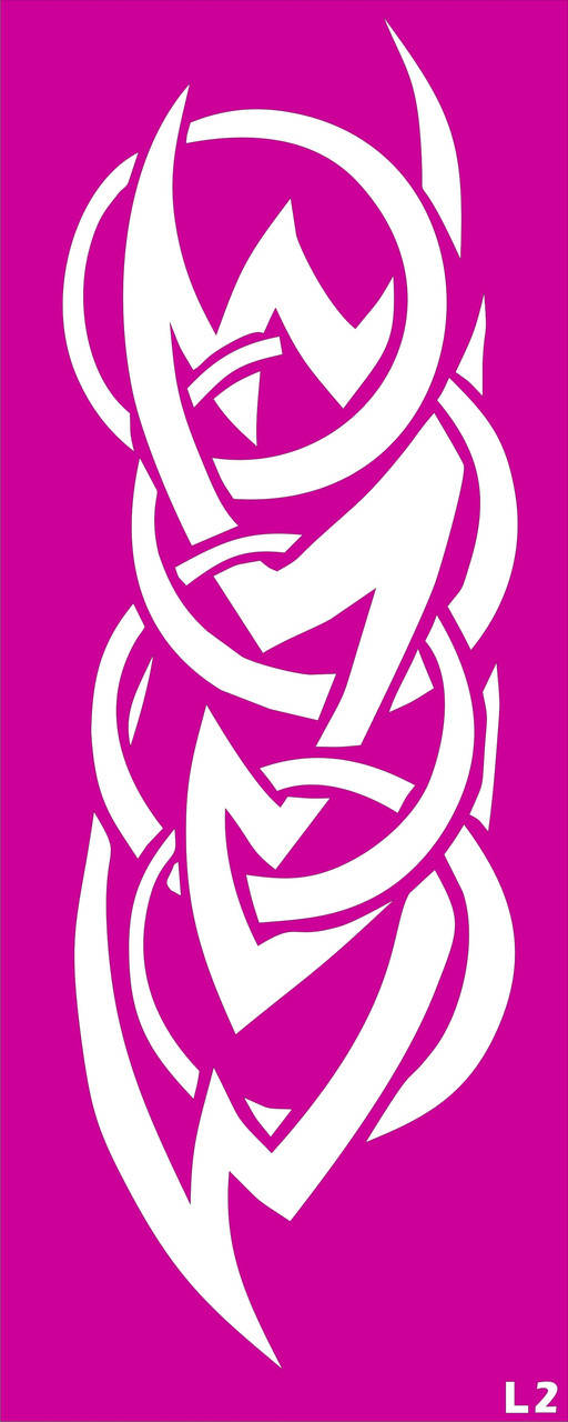 

№ L2 - трафарет для био тату хной и глиттером от Boni Kasel 30*12 см