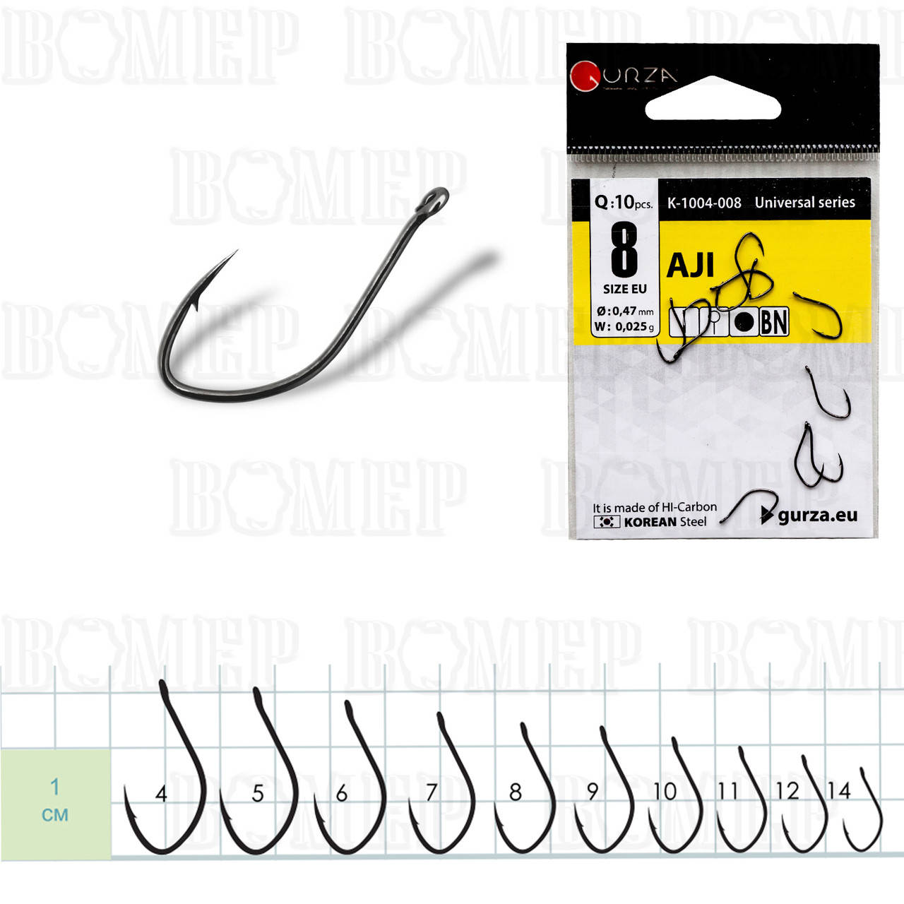 

Гачки GURZA AJI BH #8 (10шт в уп)