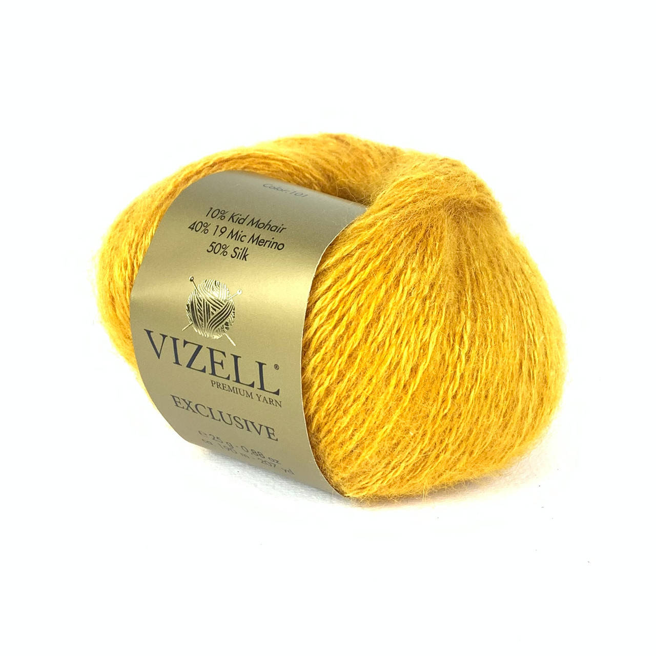 

Vizell Exclusive (Визелл Ексклюзив) № 101 желтый (Пряжа мохер, нитки для вязания)