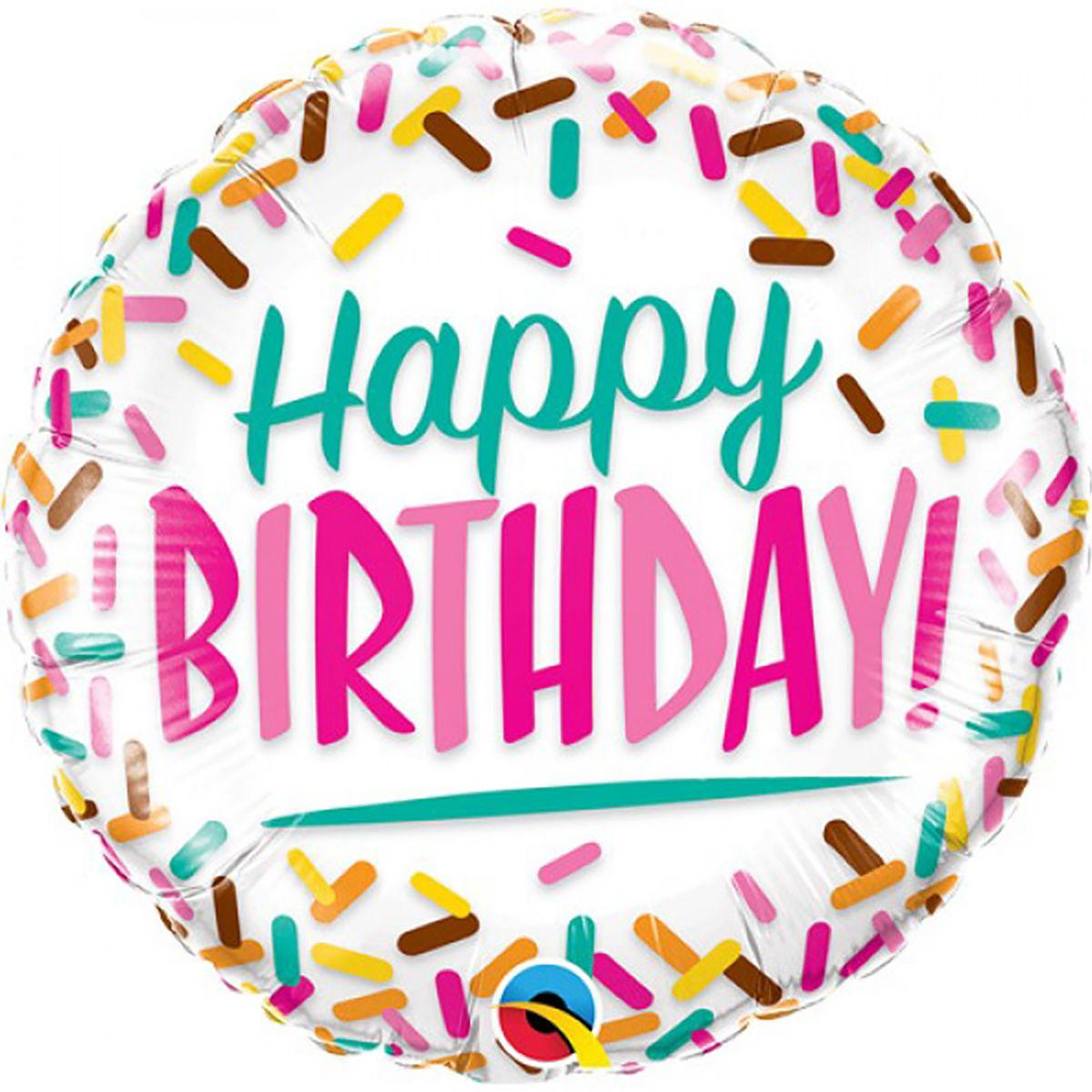 

Фольгированный шарик Qualatex 18" Круг Happy birthday разноцветный день, Разные цвета