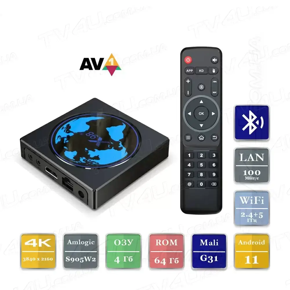 

Смарт ТВ приставка X98 MINI 4/64 Гб Smart TV Box Андроид 11