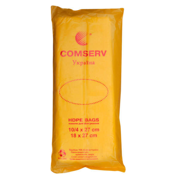 

Пакет п/э фасовка 10х27(до700шт)12мкм Comserv(желт), Желтый