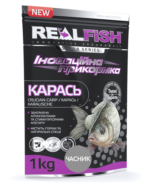 

Прикормка Real Fish Карась Чеснок 1кг