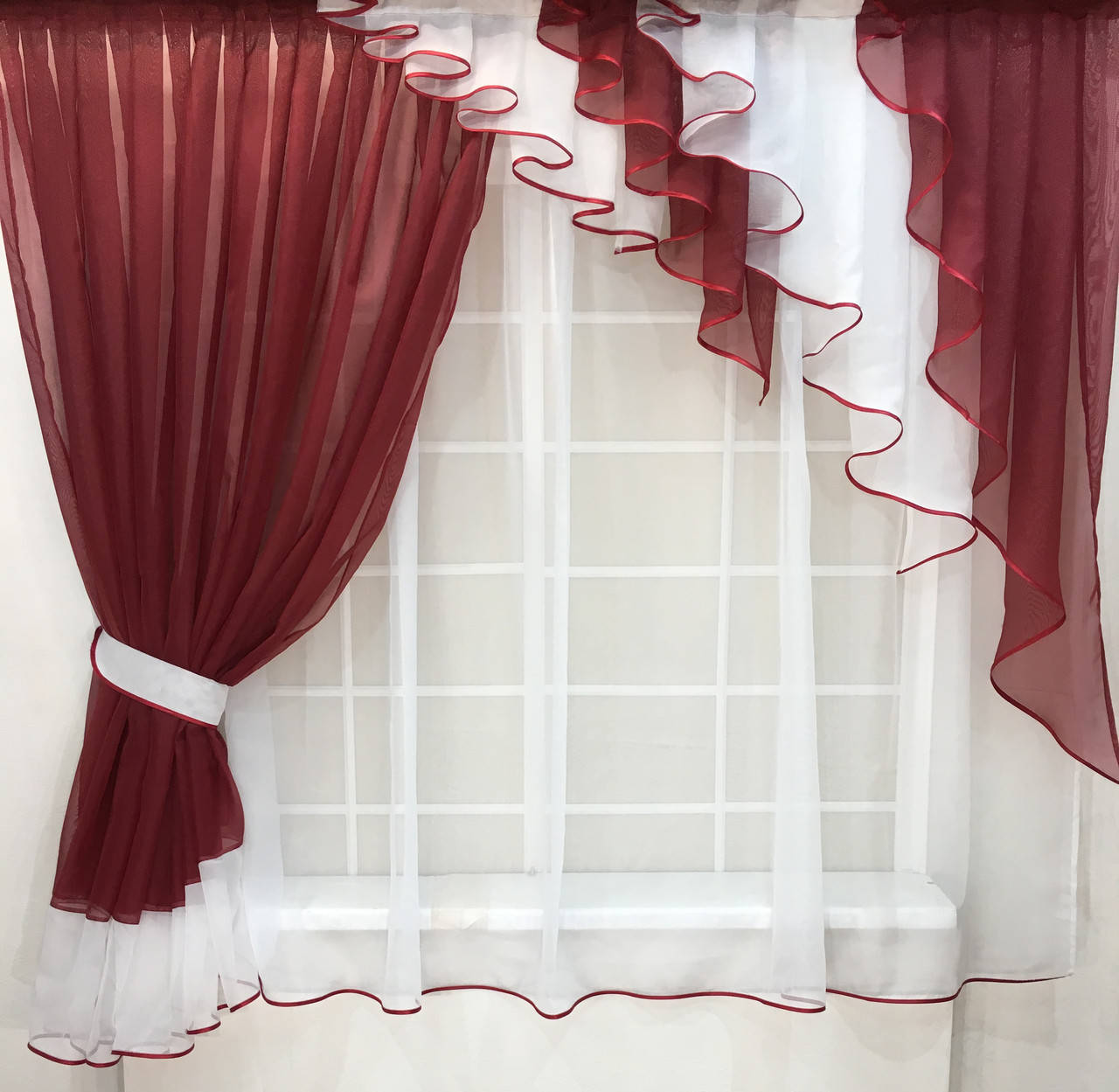 

Кухонный набор штор "Серпантин Бордо", Разные цвета