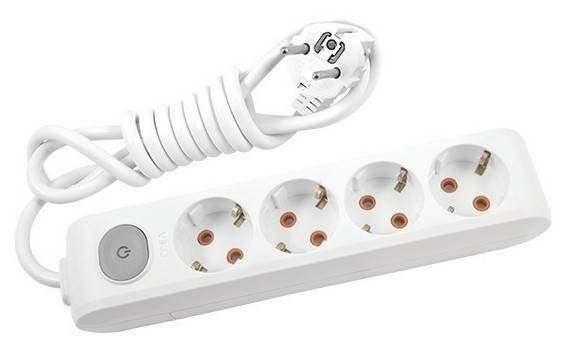 

Удлинитель с заземлением VIKO by Panasonic Multi-Let 4 гнезда 5м с кнопкой