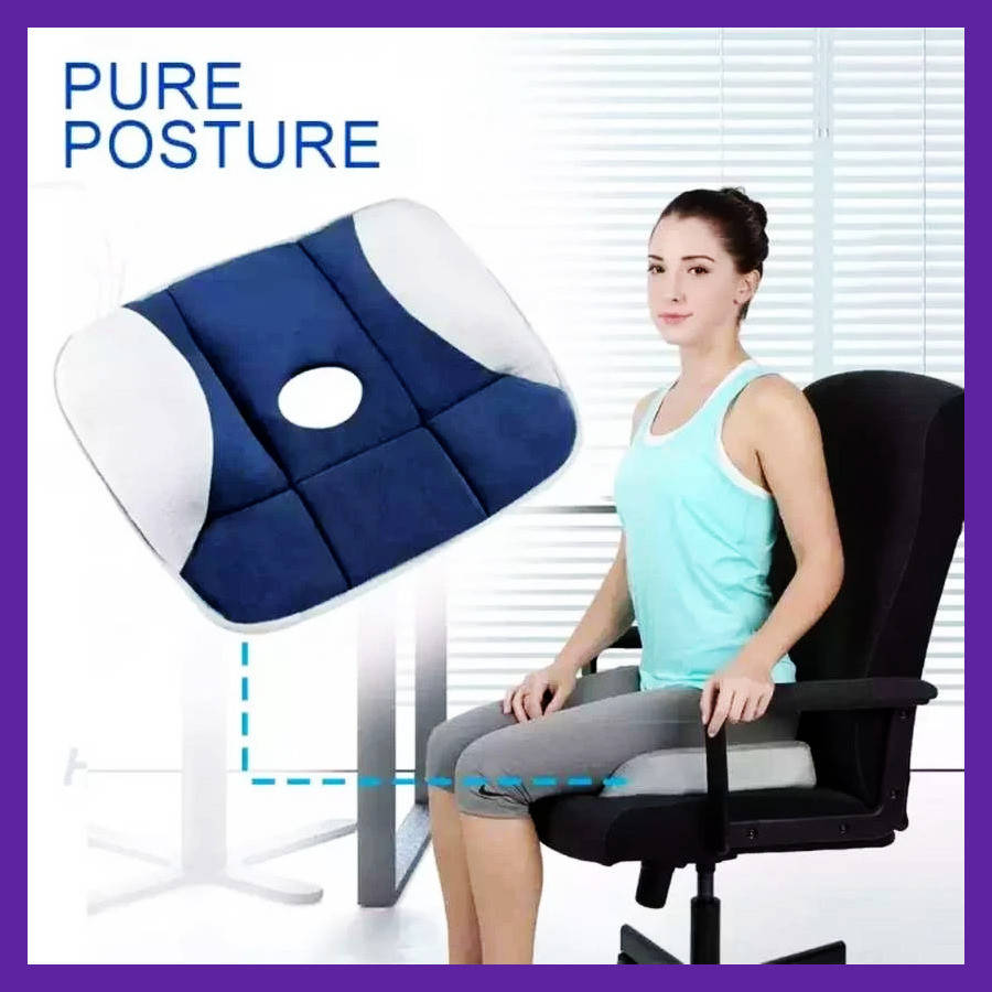 

Подушка для сидения PURE POSTURE ортопедическая разгрузка позвоночника под попу, Синий