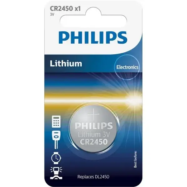 

Батарейка Philips Lithium CR CR2450/10B Dark Gray