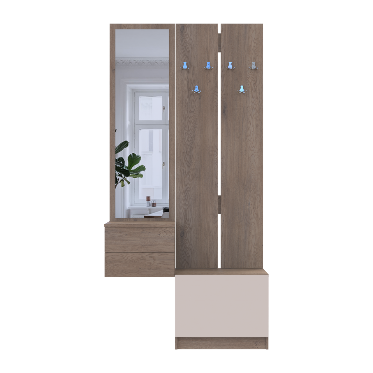 Передпокій Doros Сола 2+3 Канноло/Кашемір ДСП / дзеркало 105х40х215 (42005234) 4