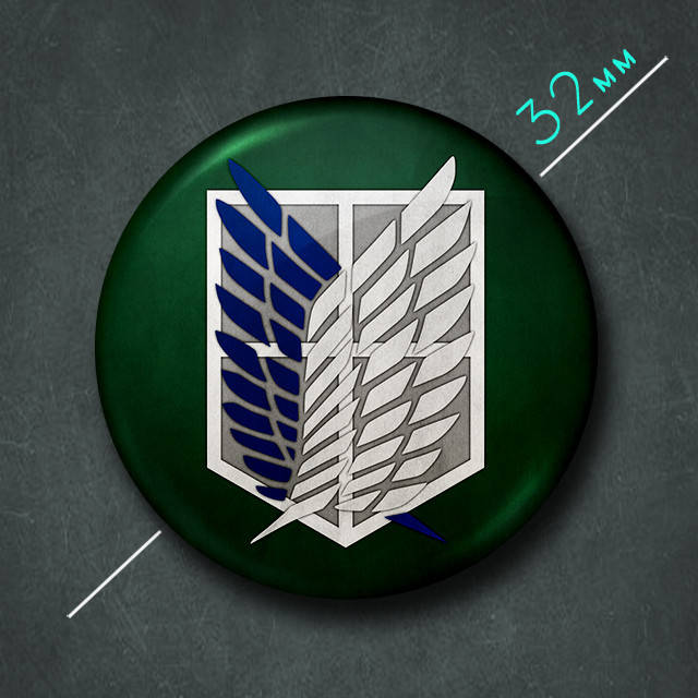 

"Крылья Свободы / Разведкорпус (Атака титанов / Attack on Titan)" значок круглый на булавке Ø32 мм