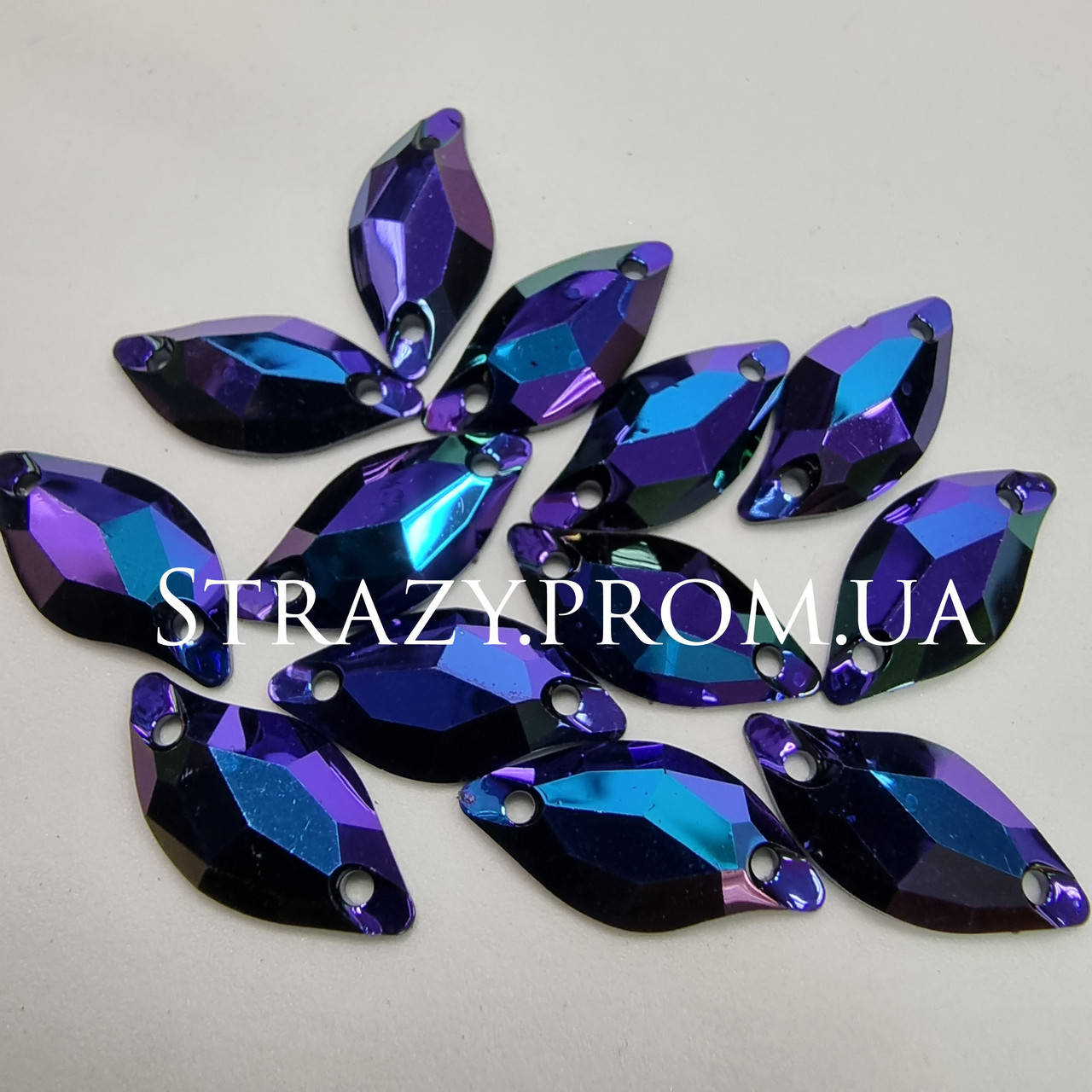 

Листик 10*20мм. DARK AMETHYST AB Смола