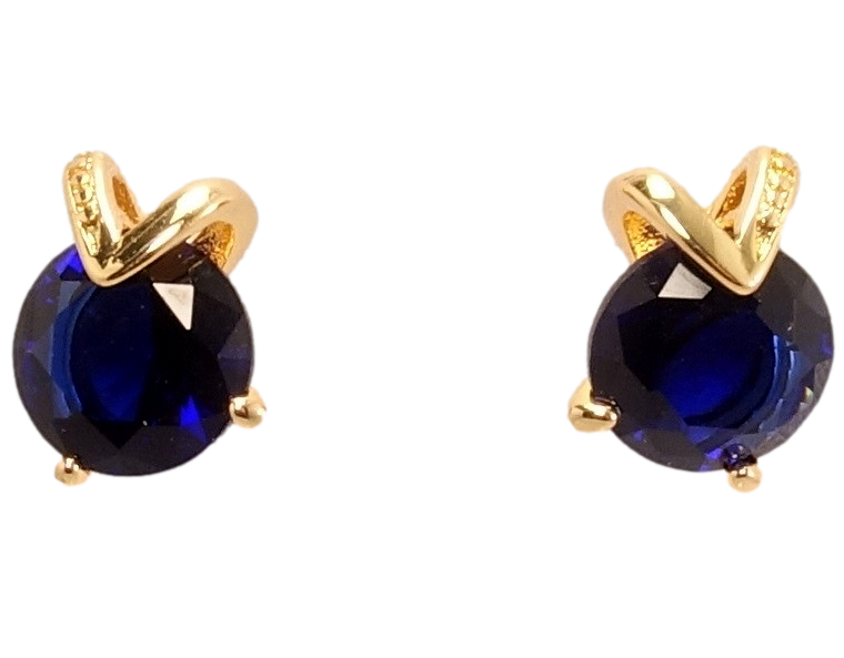 

Серьги Xuping Позолота 18K гвоздики "Синие кристаллы в скрепке"