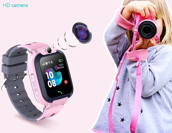 

Детские смарт часы, часы-телефон smart watch E08 водонепроницаемые IP67 с магнитной зарядкой. Розовые.