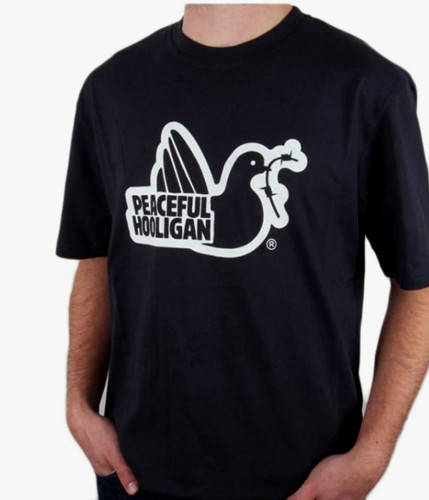 

Черная футболка Peaceful hooligan футболки Писефул Хулиган унисекс