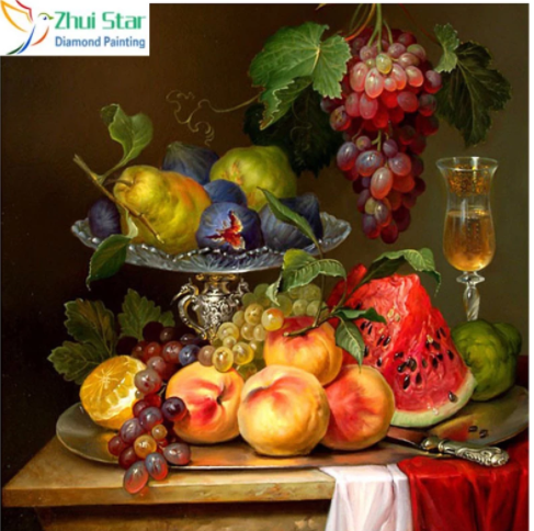 

Алмазная мозаика "Фрукты", картина стразами. Матовая. 30*30 см
