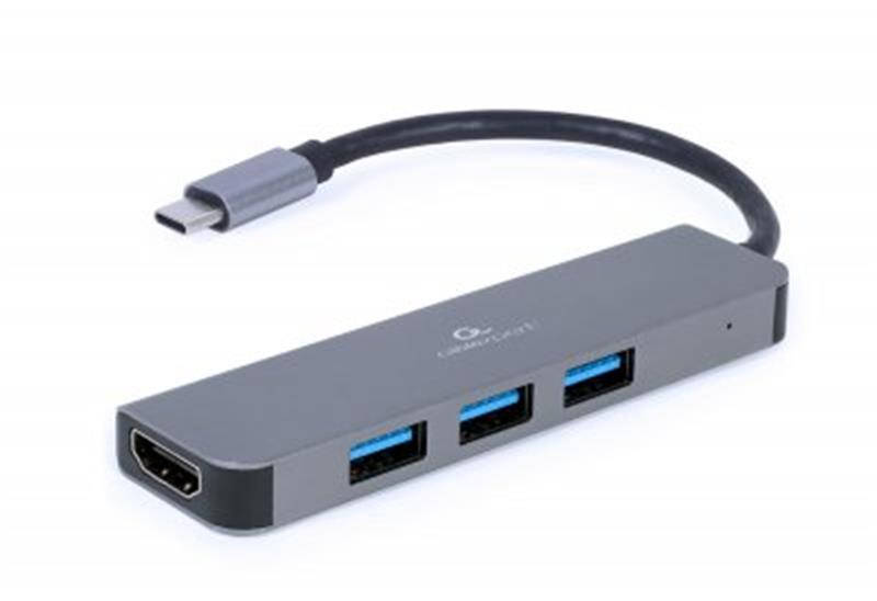 

Концентратор USB-C Cablexpert 3хUSB3.1 металл, Grey (A-CM-COMBO2-01)