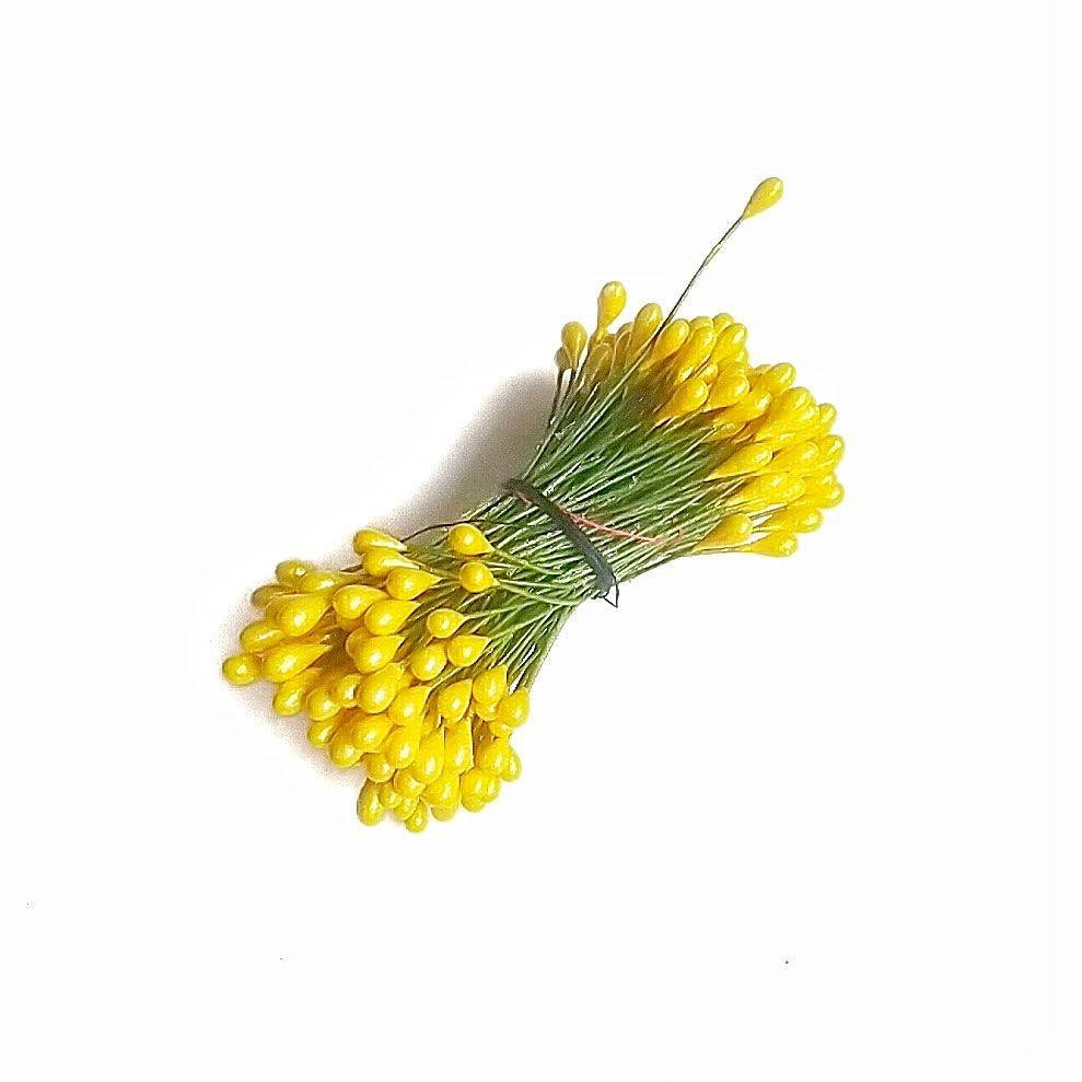 

Тычинки глянцевые на проволоке 80 штук(160 головок). Цвет желтый