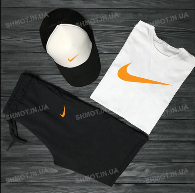 

Мужской летний костюм (футболка/шорты/кепка) Найк, костюм Nike хлопок, ТОП качества. S