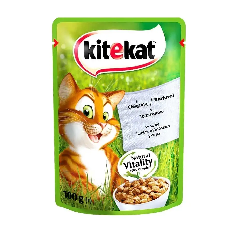 

Влажный корм Kitekat для кошек, с телятиной в соусе, 100 г китикет