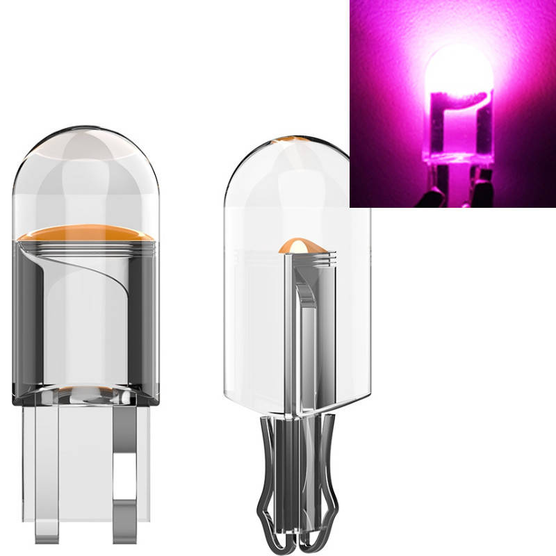 

T10 W5W LED COB лампочка автомобильная светодиодная - розовый