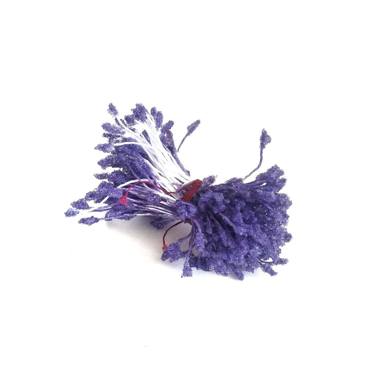 

Тычинки сахарные на нитке 100 штук(200 головок). Цвет фиолетовый