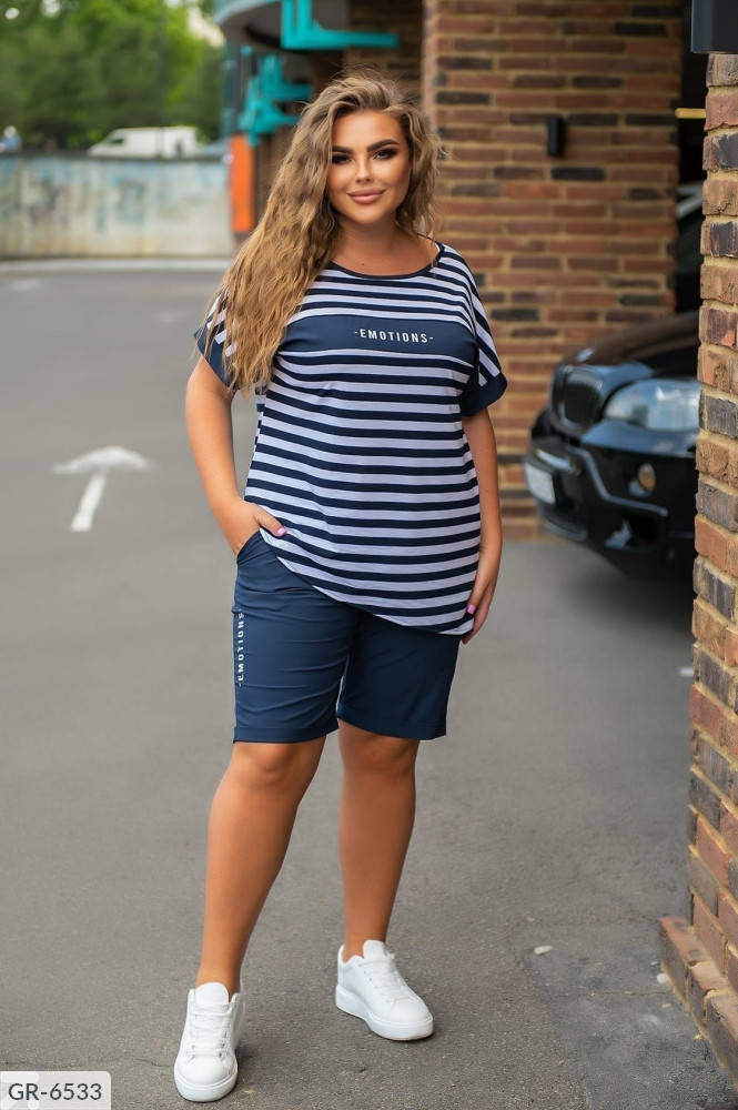 

Женский костюм летний шорты и футболка батал\ большие размеры( 48-58) - 3 цвета