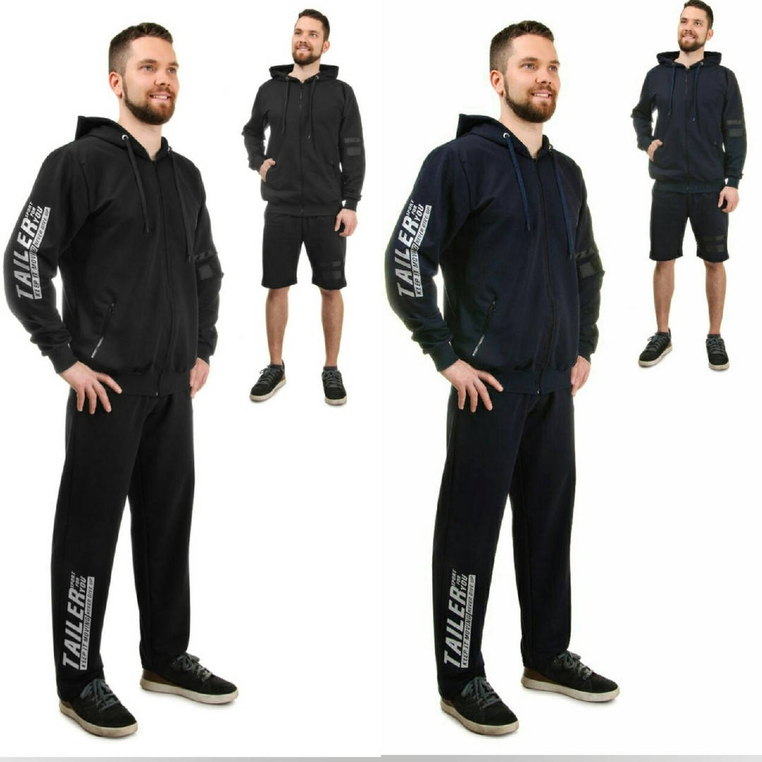 

Костюм мужской 3-ка спортивный, повседневный, модный, кофта с капюшоном, шорты и штаны, до 56 р-ра