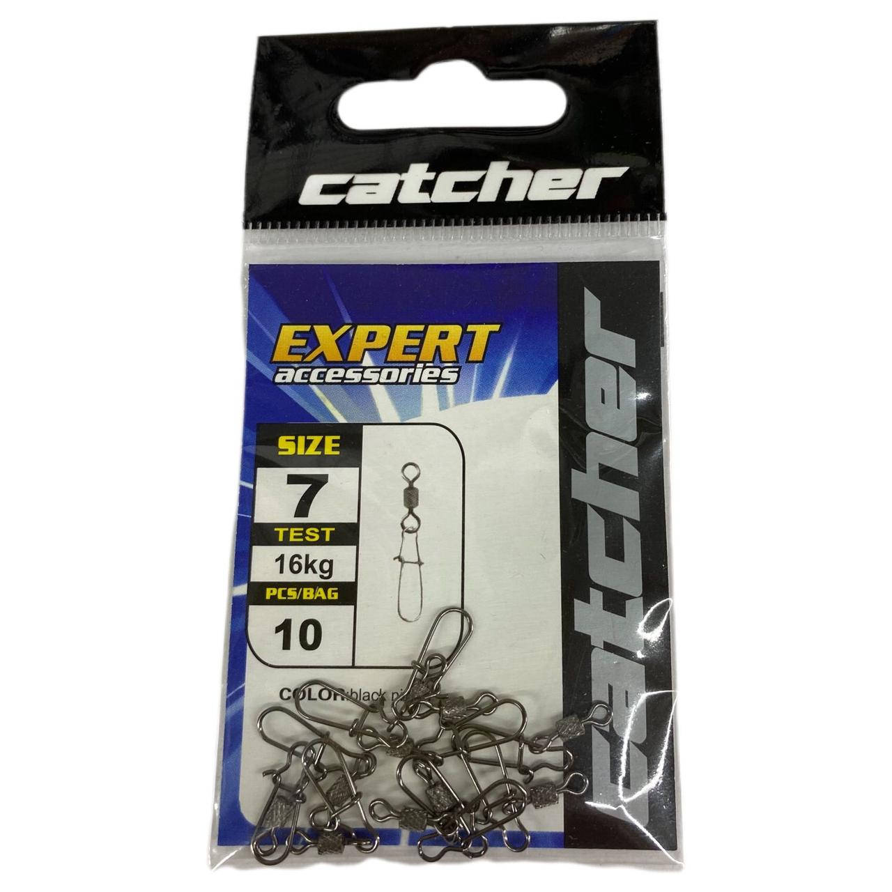 

Вертлюг + карабин c застёжкой Catcher Expert 10 шт. ( № 1 - 10 ) 7