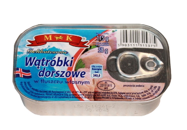 

Печінка тріски M&K Watrobki Dorszowe 115 г.