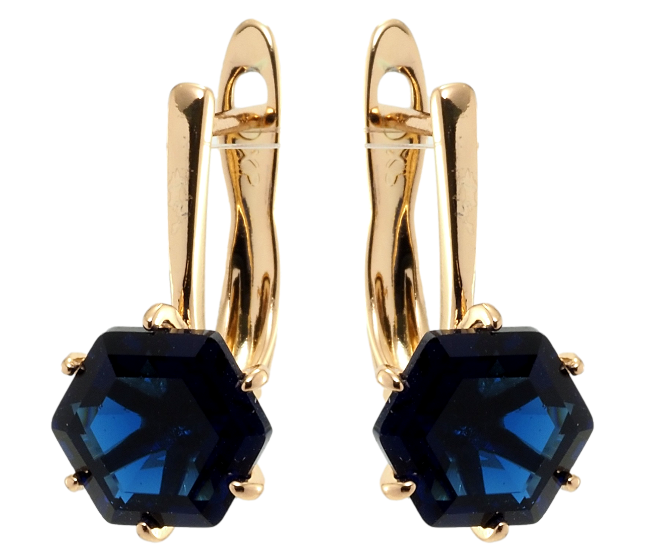 

Серьги Xuping Позолота 18K английский замок "Синие фианиты"