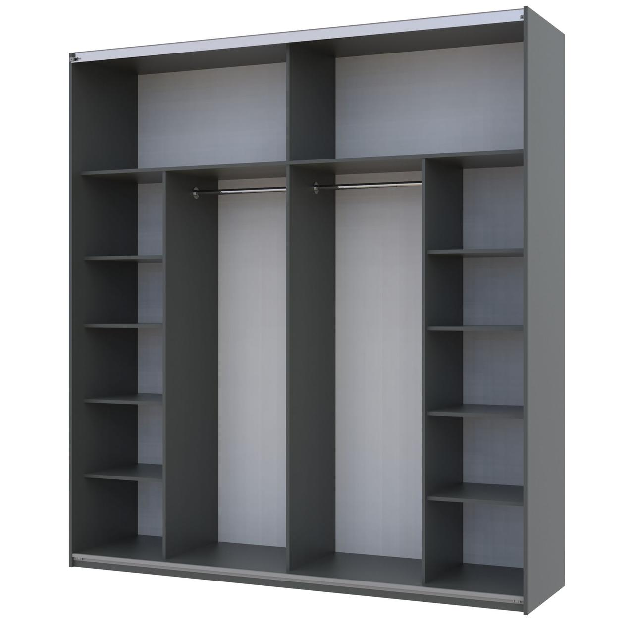 Шафа купе Doros G-Caiser Графіт / Білий 2 ДСП / 3 частини 220х60х240 (42001012) 4