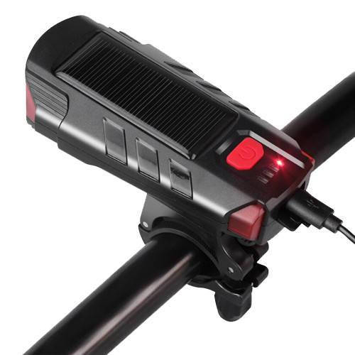 

Велосипедный фонарь на руль FY-329Pro-2L2 + звонок + кнопка + microUSB+ солнечная панель