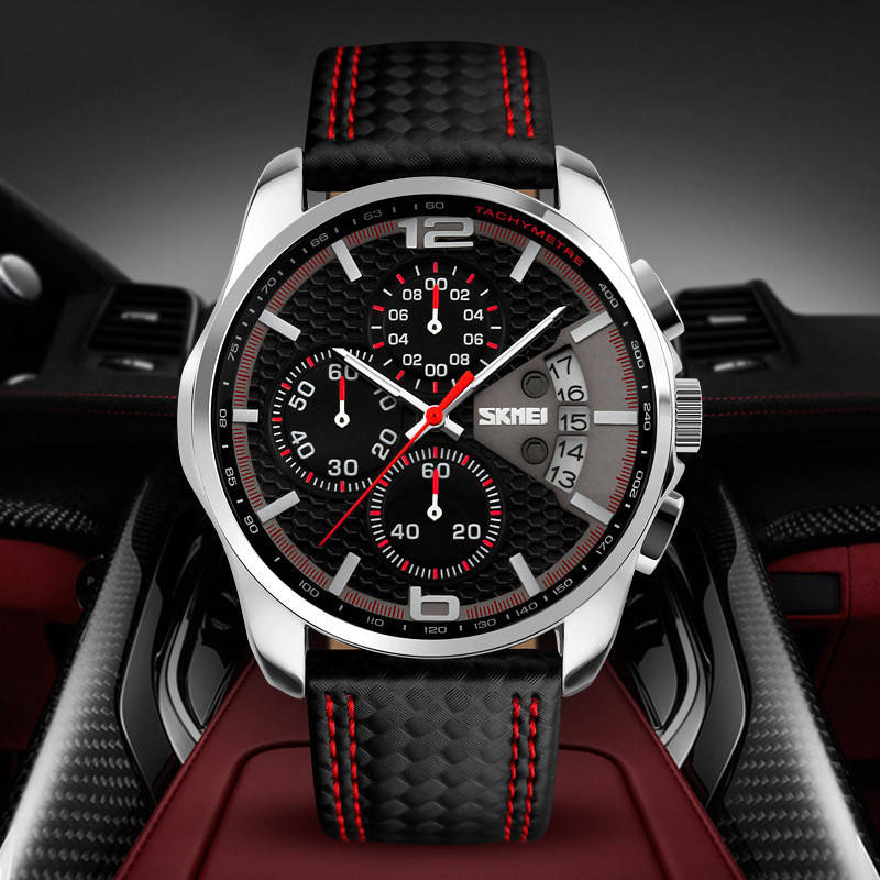 

Классические мужские часы Skmei (Скмей) 9106 SPIDERI Red